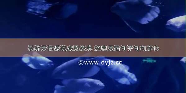 最新爱情说说成熟经典 经典爱情句子句句穿心