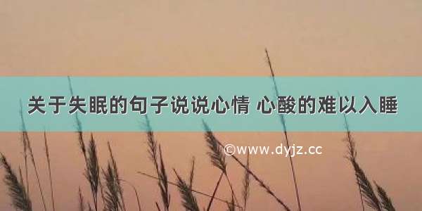 关于失眠的句子说说心情 心酸的难以入睡