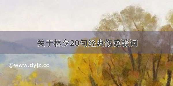 关于林夕20句经典伤感歌词