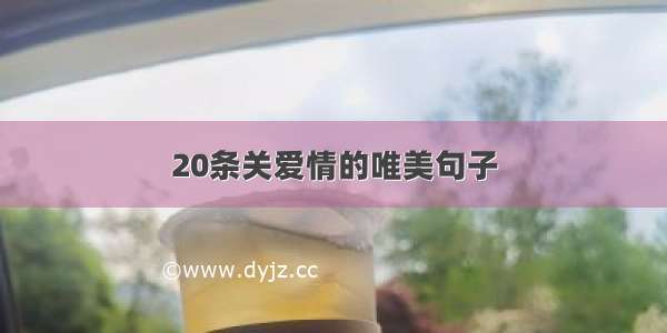 20条关爱情的唯美句子