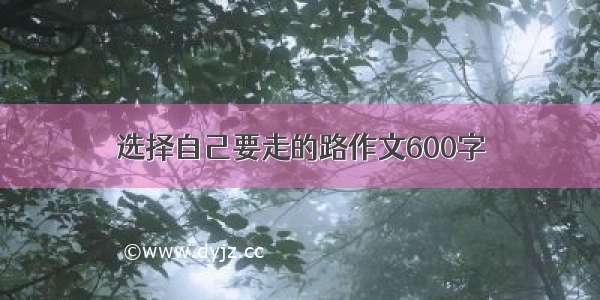 选择自己要走的路作文600字