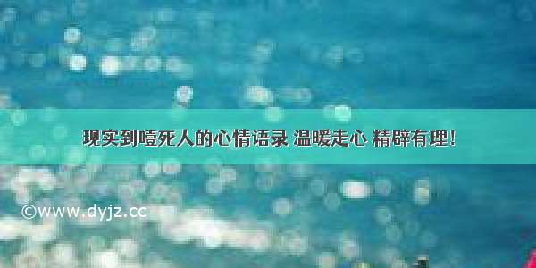 现实到噎死人的心情语录 温暖走心 精辟有理！