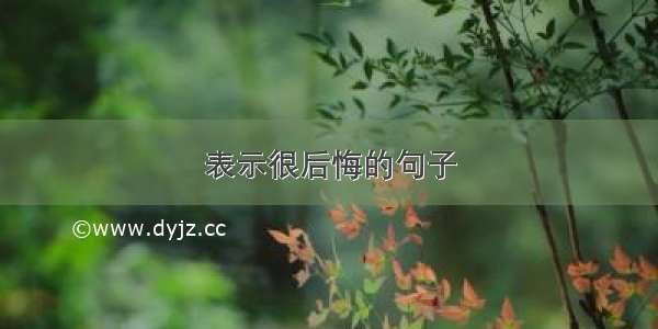 表示很后悔的句子