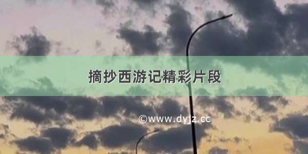 摘抄西游记精彩片段