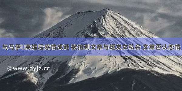 与马伊琍离婚后感情成谜 被拍到文章与短发女私会 文章否认恋情