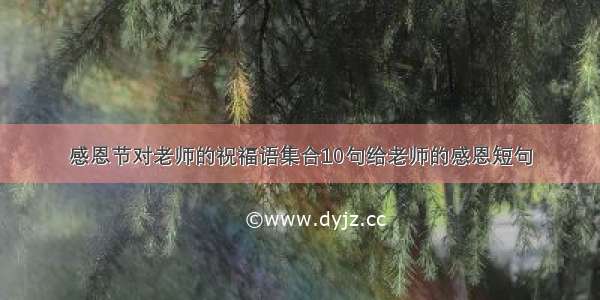 感恩节对老师的祝福语集合10句给老师的感恩短句