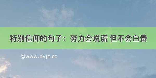 特别信仰的句子：努力会说谎 但不会白费