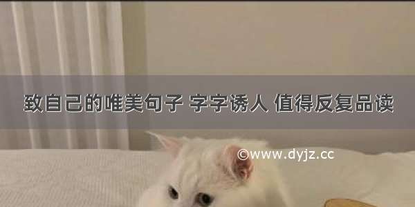 致自己的唯美句子 字字诱人 值得反复品读