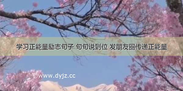 学习正能量励志句子 句句说到位 发朋友圈传递正能量