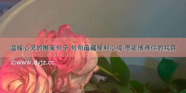 温暖心灵的唯美句子 句句蕴藏犀利心境 愿能博得你的欢喜