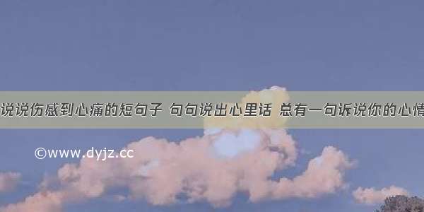 说说伤感到心痛的短句子 句句说出心里话 总有一句诉说你的心情