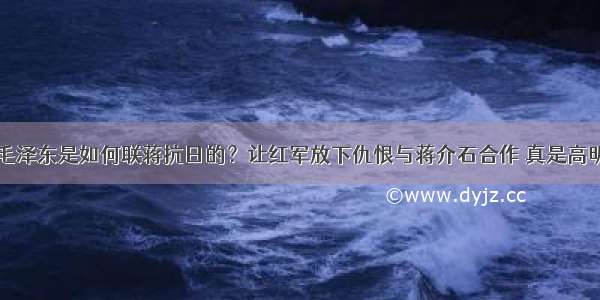 毛泽东是如何联蒋抗日的？让红军放下仇恨与蒋介石合作 真是高明