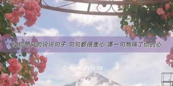 心烦想哭的说说句子 句句都很走心 哪一句刺痛了你的心