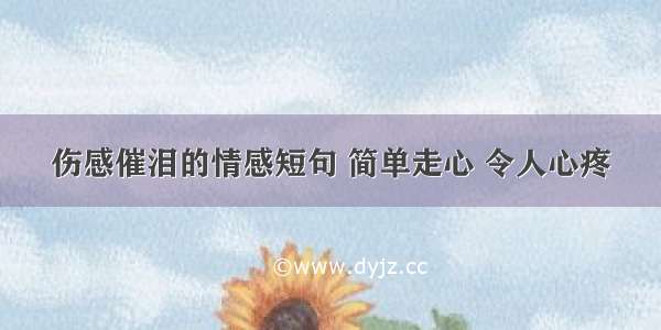 伤感催泪的情感短句 简单走心 令人心疼