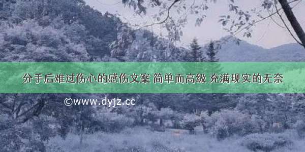 分手后难过伤心的感伤文案 简单而高级 充满现实的无奈