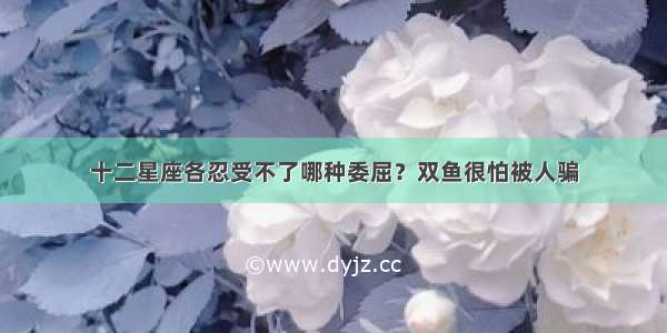 十二星座各忍受不了哪种委屈？双鱼很怕被人骗