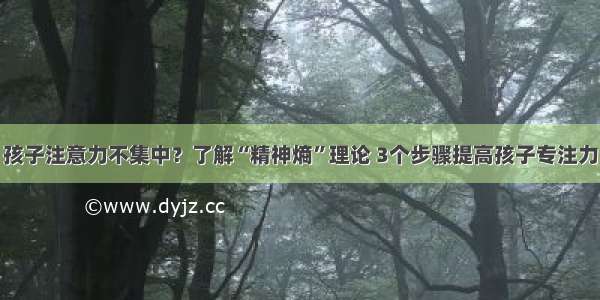 孩子注意力不集中？了解“精神熵”理论 3个步骤提高孩子专注力