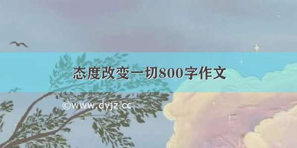 态度改变一切800字作文