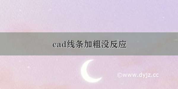 cad线条加粗没反应