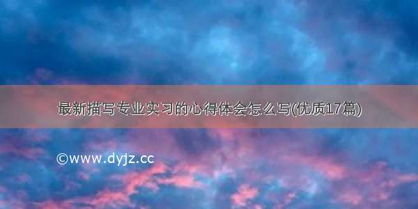 最新描写专业实习的心得体会怎么写(优质17篇)