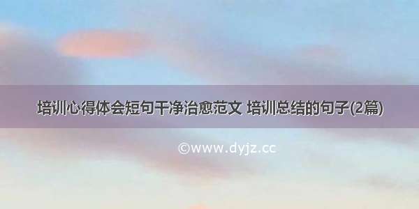 培训心得体会短句干净治愈范文 培训总结的句子(2篇)