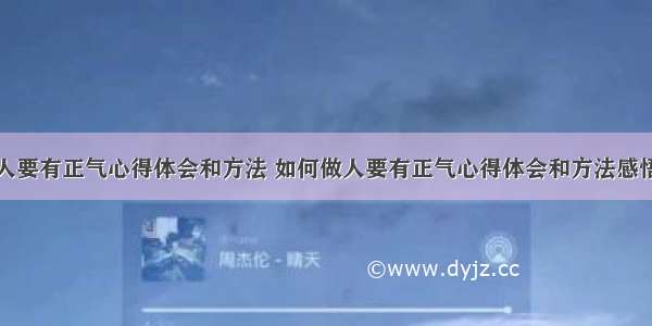 如何做人要有正气心得体会和方法 如何做人要有正气心得体会和方法感悟(八篇)