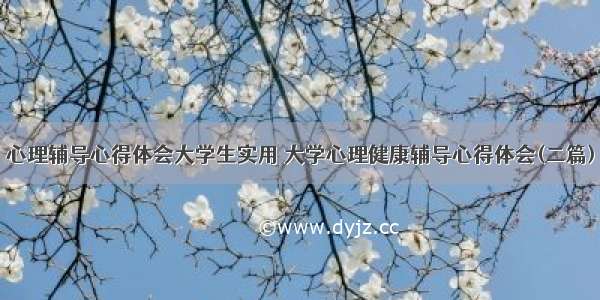 心理辅导心得体会大学生实用 大学心理健康辅导心得体会(二篇)