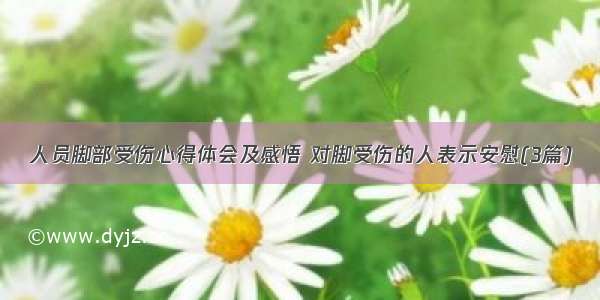 人员脚部受伤心得体会及感悟 对脚受伤的人表示安慰(3篇)