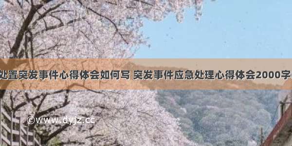 依法处置突发事件心得体会如何写 突发事件应急处理心得体会2000字(7篇)