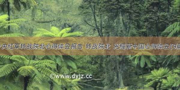 中央红军转战陕北心得体会报告 转战陕北 光耀新中国心得体会(9篇)