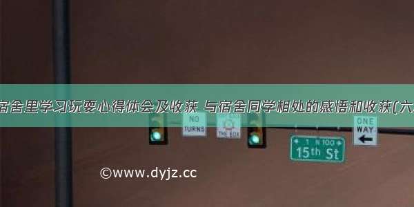 在宿舍里学习玩耍心得体会及收获 与宿舍同学相处的感悟和收获(六篇)