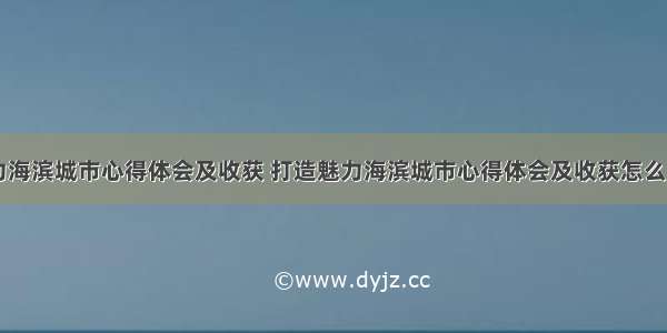 打造魅力海滨城市心得体会及收获 打造魅力海滨城市心得体会及收获怎么写(九篇)