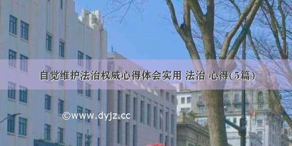 自觉维护法治权威心得体会实用 法治 心得(5篇)