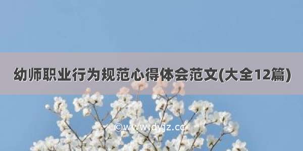 幼师职业行为规范心得体会范文(大全12篇)