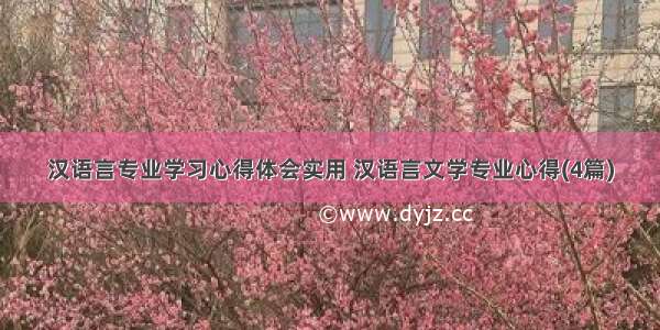 汉语言专业学习心得体会实用 汉语言文学专业心得(4篇)