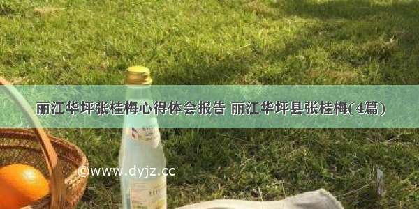 丽江华坪张桂梅心得体会报告 丽江华坪县张桂梅(4篇)