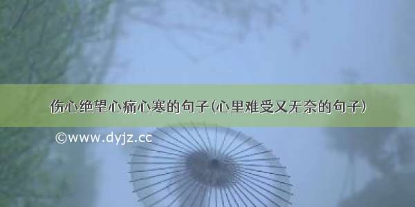 伤心绝望心痛心寒的句子(心里难受又无奈的句子)