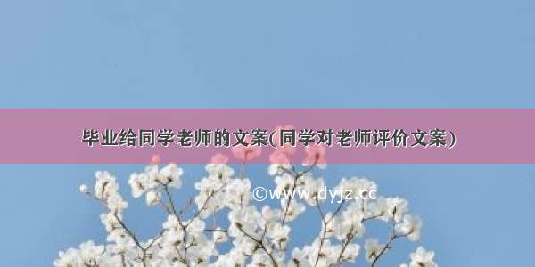 毕业给同学老师的文案(同学对老师评价文案)