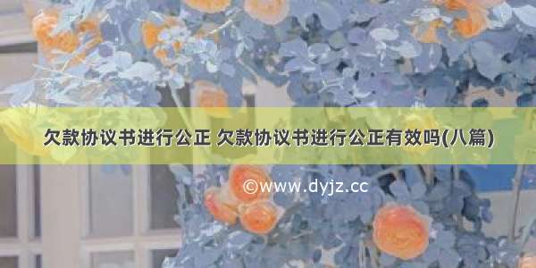 欠款协议书进行公正 欠款协议书进行公正有效吗(八篇)