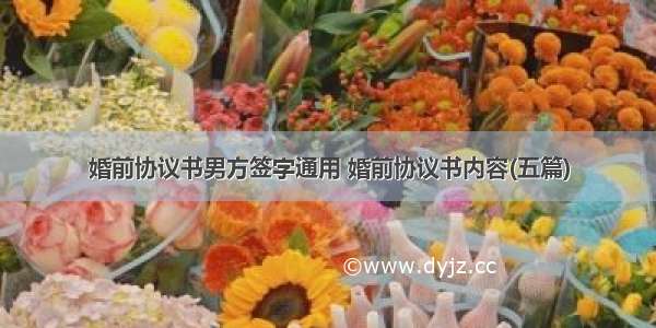 婚前协议书男方签字通用 婚前协议书内容(五篇)