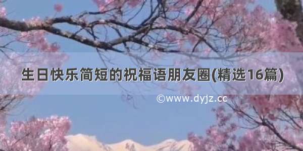 生日快乐简短的祝福语朋友圈(精选16篇)