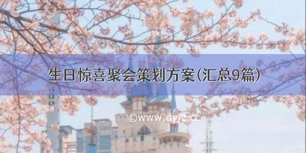 生日惊喜聚会策划方案(汇总9篇)