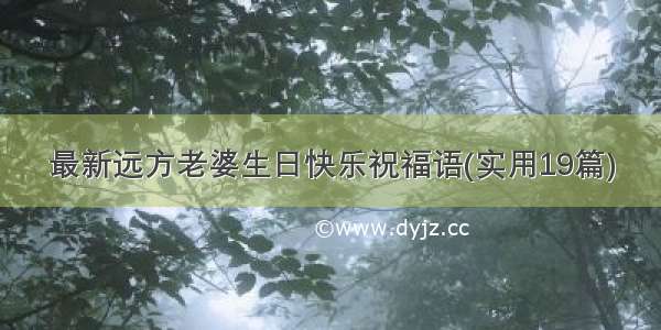 最新远方老婆生日快乐祝福语(实用19篇)