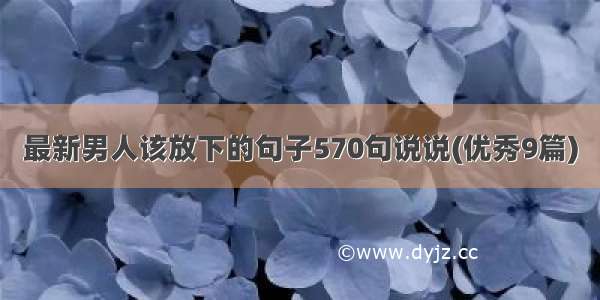 最新男人该放下的句子570句说说(优秀9篇)