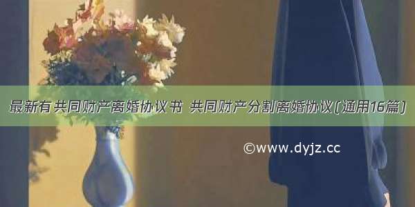 最新有共同财产离婚协议书 共同财产分割离婚协议(通用16篇)