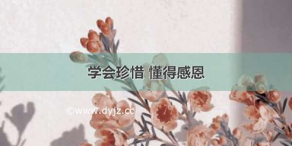 学会珍惜 懂得感恩