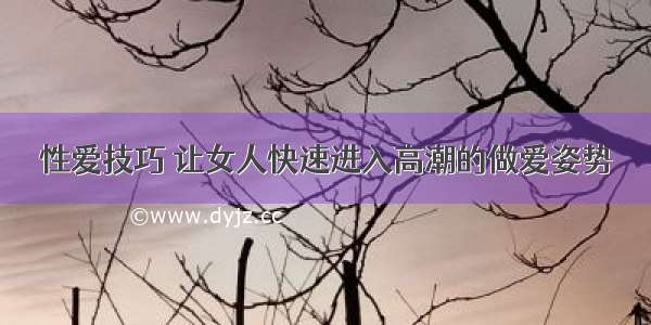 性爱技巧 让女人快速进入高潮的做爱姿势