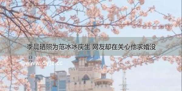 李晨晒照为范冰冰庆生 网友却在关心他求婚没