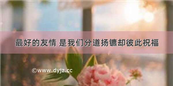 最好的友情 是我们分道扬镳却彼此祝福