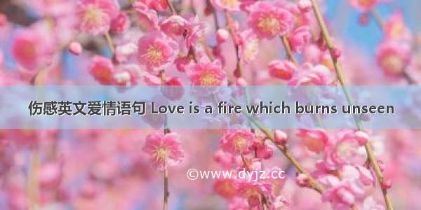 伤感英文爱情语句 Love is a fire which burns unseen